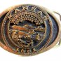 Vintage Kansas 1861 Solid Brass Belt Buckle