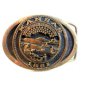 Vintage Kansas 1861 Solid Brass Belt Buckle