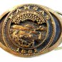 Vintage Kansas 1861 Solid Brass Belt Buckle