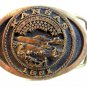 Vintage Kansas 1861 Solid Brass Belt Buckle
