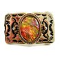 Vintage 1980's Sparkly Shiny Goldish Greenish Belt Buckle Not Marked 092314