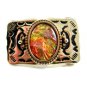 Vintage 1980's Sparkly Shiny Goldish Greenish Belt Buckle Not Marked 092314