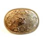 Vintage Silver Tone Western Cowboy Bull Head Belt Buckle