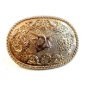 Vintage Silver Tone Western Cowboy Bull Head Belt Buckle