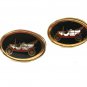 Vintage Silvertone Goldtone Black Automobile Jalopy Cufflinks Unbranded 72215
