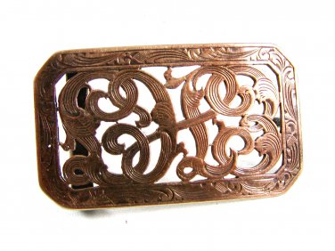 Sterling Silver w/ Gold Overlay Belt Buckle by Tusch New Orleans LA 62414