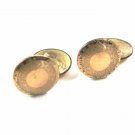 True Vintage Edwardian / Deco Goldtone Cufflinks Marked S&S 101014