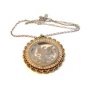 Vintage Silver Tone Cut Out American Eagle Coin Pendant & 24" Chain