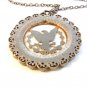 Vintage Silver Tone Cut Out American Eagle Coin Pendant & 24" Chain