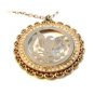 Vintage Silver Tone Cut Out American Eagle Coin Pendant & 24" Chain