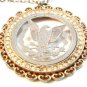 Vintage Silver Tone Cut Out American Eagle Coin Pendant & 24" Chain