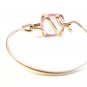 Vintage Handmade Sterling Silver & Pink Stone / Glass ? Bracelet