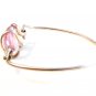 Vintage Handmade Sterling Silver & Pink Stone / Glass ? Bracelet