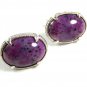 1970' - 1980's True Vintage Silvertone Purple Cufflinks By SWANK 102414