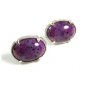 1970' - 1980's True Vintage Silvertone Purple Cufflinks By SWANK 102414