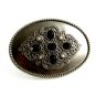 Ladies Clear & Black Rhinestones Belt Buckle Unmarked 092214