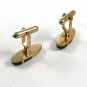 1950's - 60's Deco Goldtone & Black Cufflinks By Swank 120914