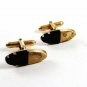 1950's - 60's Deco Goldtone & Black Cufflinks By Swank 120914