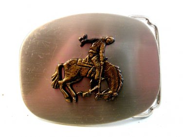 Vintage Western Cowboy Rodeo Horse Rider Belt Buckle Made In U.S.A.