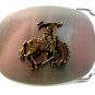 Vintage Western Cowboy Rodeo Horse Rider Belt Buckle Made In U.S.A.