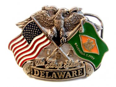 1992 The First State Delaware Belt Buckle Made in U.S.A.