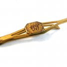 Vintage 1930's - 1950's Gold Tone Initials P. L. Tie Clasp