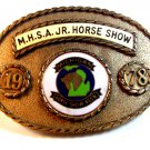 Vintage 1978 Gold Tone M.H.S.A. Michigan Hose Show Association Belt Buckle