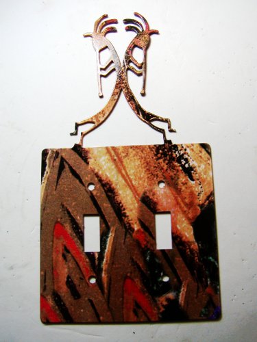 2 Kokopelli Flute Players Double Switch Cover Plate by Steel Images USA 022315F