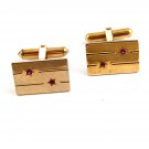 Gold Filled & Red Dress Up Cufflinks by BAB