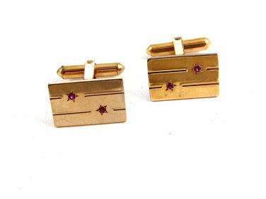 Gold Filled & Red Dress Up Cufflinks by BAB