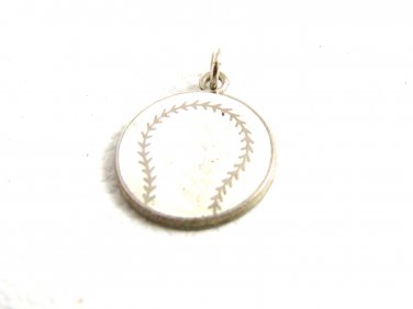 1960's Baseball / Softball White Enamelled Charm 61814