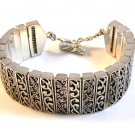 Vintage Tribal Sterling Silver Link Bracelet