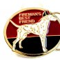Vintage Fireman's Best Friend Enameled Belt Buckle