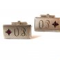 Vintage Sterling Silver & Red Engraved OP Signed BAB Cufflinks