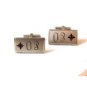 Vintage Sterling Silver & Red Engraved OP Signed BAB Cufflinks