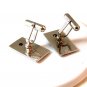 Vintage Sterling Silver & Red Engraved OP Signed BAB Cufflinks