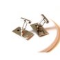 Vintage Sterling Silver & Red Engraved OP Signed BAB Cufflinks