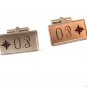 Vintage Sterling Silver & Red Engraved OP Signed BAB Cufflinks