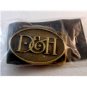 Vintage 1980s Initials or Letters D & H Brass Belt Buckle by BTS