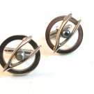Vintage Silver Tone & Pearl Wishbone Cufflinks Signed Swank