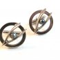 Vintage Silver Tone & Pearl Wishbone Cufflinks Signed Swank