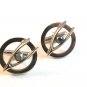 Vintage Silver Tone & Pearl Wishbone Cufflinks Signed Swank