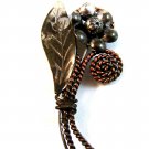Vintage Sterling Silver & Copper Flower Brooch