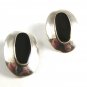 Sterling Silver & Black Onyx Pieced Earrings Signed ND