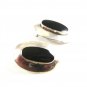 Sterling Silver & Black Onyx Pieced Earrings Signed ND