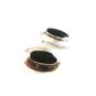 Sterling Silver & Black Onyx Pieced Earrings Signed ND