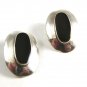 Sterling Silver & Black Onyx Pieced Earrings Signed ND