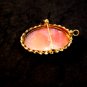Vintage Goldtone Shell Cameo Lady Brooch Pendant 01012013dkl