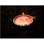 Vintage Goldtone Shell Cameo Lady Brooch Pendant 01012013dkl
