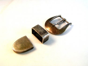 Vintage Sterling Silver Belt Buckle by Lorenzi of Milan Italy